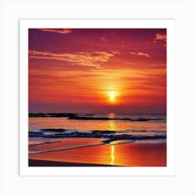 Sunset At The Beach 218 Art Print