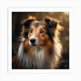 Portrait Of A Collie Dog Art Print