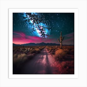 Galaxy In The Desert Art Print