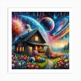 Colorful Galaxy House 2 Art Print