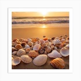 Seashells On The Beach 1 Art Print