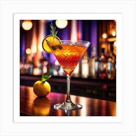 Cocktail At The Bar 2 Art Print