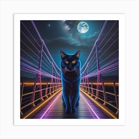 Cat On A Bridge Art Print