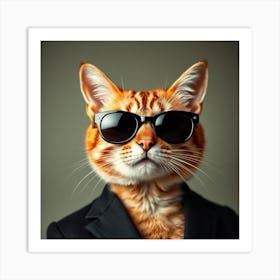 Cat In Business Suit Art Print