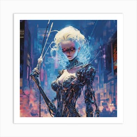 Symbiote in Cyberpunk Futuristic Enviroment Art Print