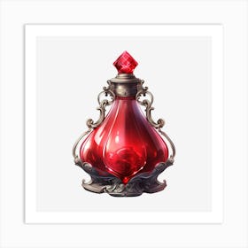 Red Perfume Bottle 1 Art Print