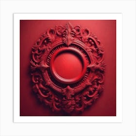 Red Ornate Frame Art Print