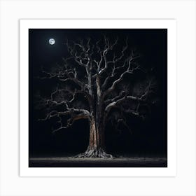 Tree In The Night Art Print