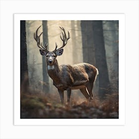 Deer In The Forest 207 Art Print