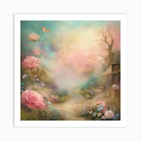 Shabby Chic Dreamy Mist Pastel Junk Journals Nurse (35) Art Print