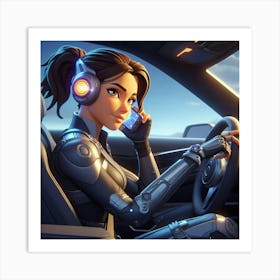 Fortnite Girl In Car Art Print