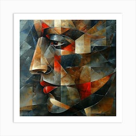 Abstract Of A Woman'S Face 6 Art Print