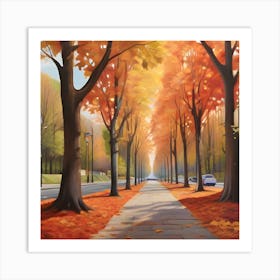 Autumn Street 8 Art Print