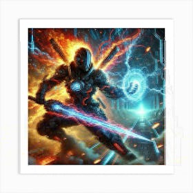 Kael Ashheart Plasma Edge Scifi Art Print