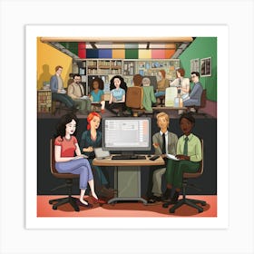 People In The Office Art Print