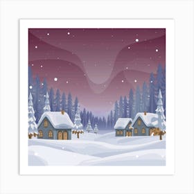 Winter Village Art Print