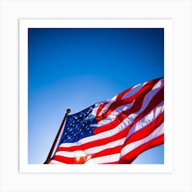 American Flag Ripple Effect In Closeup Stripes And Stars Representing Julys Pride And Nations Loy Art Print