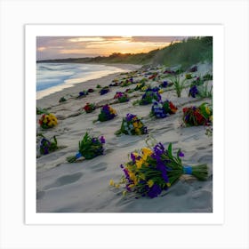 Flowers On The Beach 3 Art Print