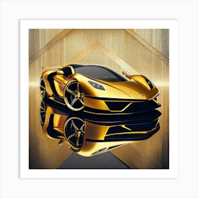 Gold Sports Car 14 Art Print