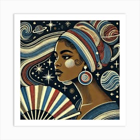 Lunessia Celestial Portrait Art Print