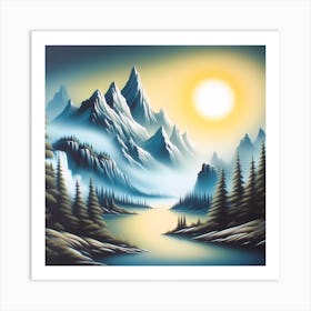 Sunrise In The Mountains Art Print