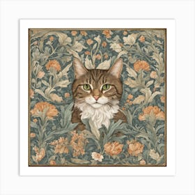 William Morris Inspired Cats Collection Art Print (2) Art Print