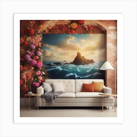 Sunset Over The Sea Art Print