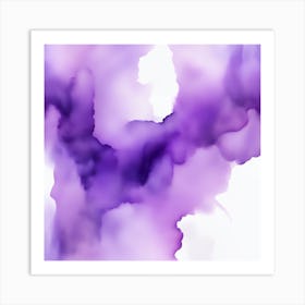 Beautiful lavender lilac abstract background. Drawn, hand-painted aquarelle. Wet watercolor pattern. Artistic background with copy space for design. Vivid web banner. Liquid, flow, fluid effect. Art Print