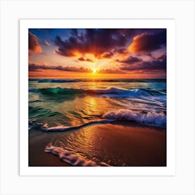 Sunset On The Beach 555 Art Print