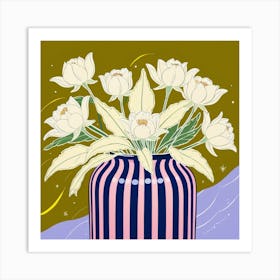 White Flowers In A Vase 1 Art Print