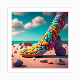 Smooth Stones In The Shape Of Legs Art Print