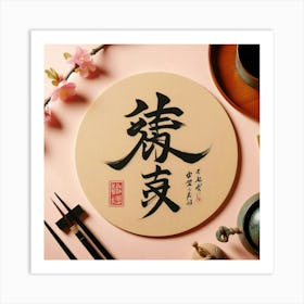 Calligraphy Piece With Japanese Characters (3) Art Print