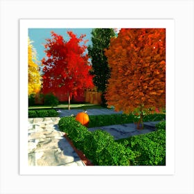 Autumn In The Garden Art Print