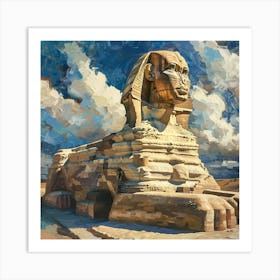 A Sphinx In Giza Oil Painting Illustration 1719991943 1 Art Print