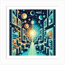 8-bit parallel universe 1 Art Print