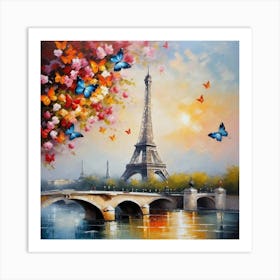 Paris With Butterflies 61 Art Print