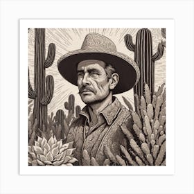 Cactus Man 1 Art Print