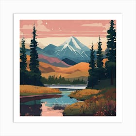 Mountain Landscape Painting 1 Art Print