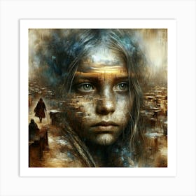 Girl In A City Art Print