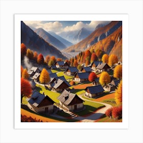 Autumn Village 32 Art Print