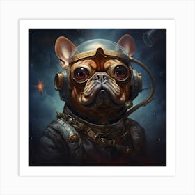 Frenchie In Space Art By Csaba Fikker 010 Art Print