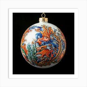 Firefly Hyper Detailed Porcelain Christmas Ball With Vibrant Creature Design 82060 Art Print