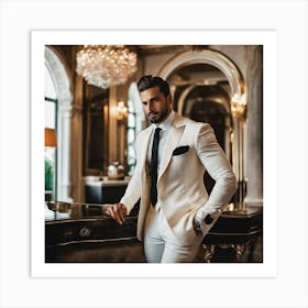 Man In A White Suit Art Print