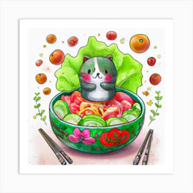 Asian Cat Art Print