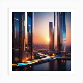 Futuristic Cityscape 136 Art Print