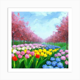 a flower garden in spring 15 Art Print