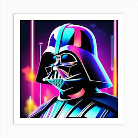 Darth Vader neon art 1 Art Print