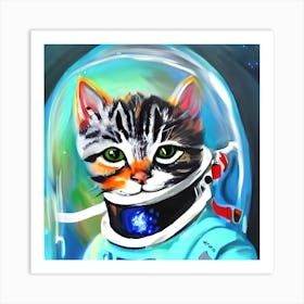 Astronaut Kitten Painting Art Print