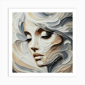 Abstract Face of a Woman: Contemporary, Expressive, Artistic Art Print