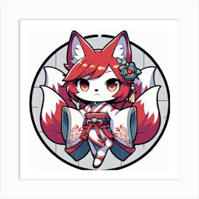 Kitsune Joy 7 Art Print